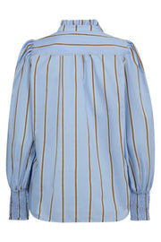 Amora Stripe V-Shirt 35917 | Pale Blue | Bluse fra Co'couture