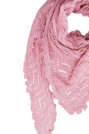 Siri Triangle Knitted Scarf | Rose | Tørklæde fra Black Colour