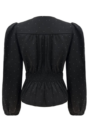 Tiki Ls Twist Blouse | Black Diamond | Bluse fra Liberté