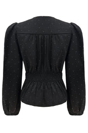 Tiki Ls Twist Blouse | Black Diamond | Bluse fra Liberté
