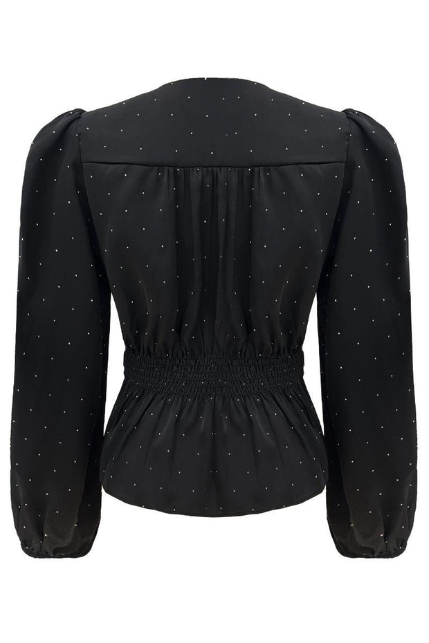 Tiki Ls Twist Blouse | Black Diamond | Bluse fra Liberté