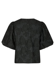 Aska Jacquard Blouse | Black | Bluse fra Neo Noir