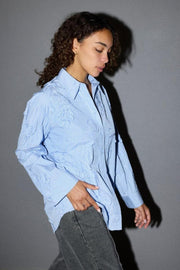 Xavier Avy Stripe Shirt 45103 | Pale Blue | Bluse fra Co'couture