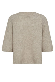 Taci 3/4 V-Neck Knit  | Feather Gray | Strik fra Mos Mosh