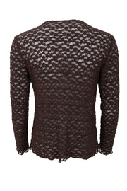 Blair Ls Lace Blouse | Coffee | Bluse fra Black Colour