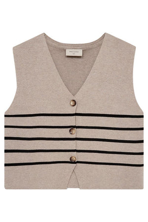 Ani Waistcoat 205686 | Simply Taupe Mel. W. Black | Jakke fra Freequent