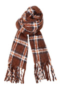 Pauline Chekered Winter Scarf 208411 | Mocca | Black Colour