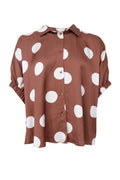 Mabel Shirt Blouse | Mocca Dot | Bluse fra Black Colour