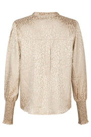 Landa Leo Jacquard Blouse | Champagne | Bluse fra Neo Noir