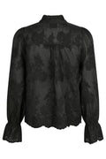 Amara Big Embroidery Blouse | Black | Bluse fra Neo Noir – nedsat