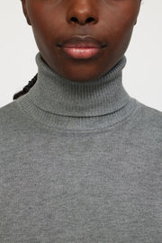 Marla Rollneck Knit | Medium Grey Melange | Strik fra Soft Rebels