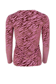 Zenia Mesh Blouse | Berry Rose | Bluse fra Black Colour