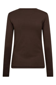 Granny Embroidery LS Tee 33180 | Dark Brown | T-Shirt fra Co'couture