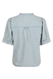 Talja Denim Blouse 163064 | Stonewash | Bluse fra Neo Noir