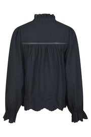 Heline Emb Blouse | Navy | Bluse fra Neo Noir