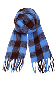 North Soft Winter Scarf | Blue/Mocca | Tørklæder fra Black Colour