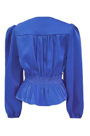 Tiki Ls Twist Blouse | Electric Blue | Bluse fra Liberté