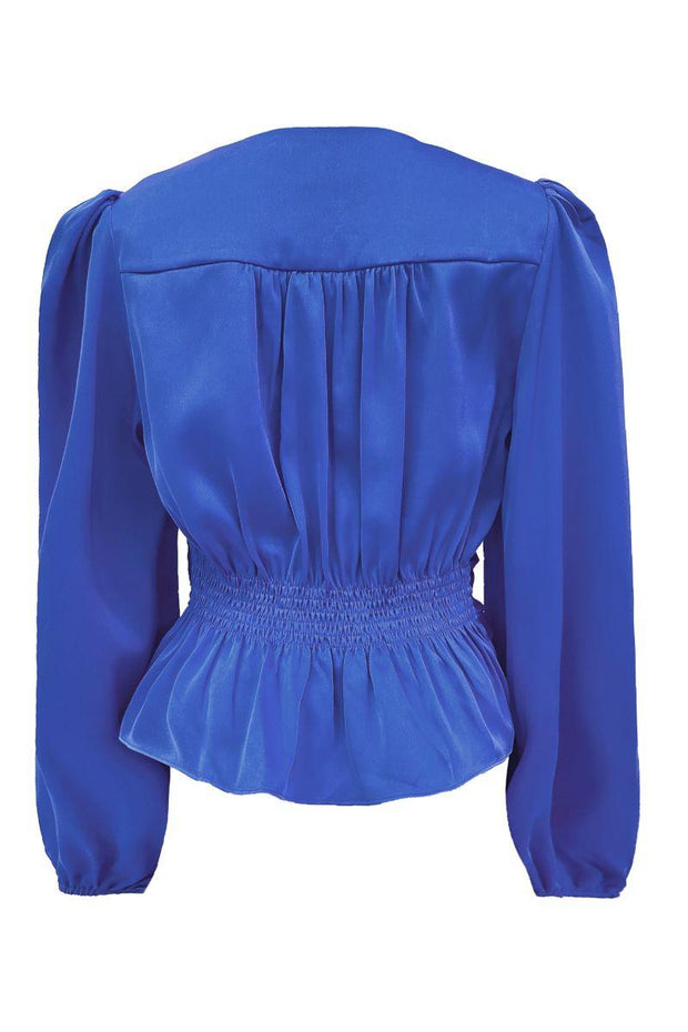 Tiki Ls Twist Blouse | Electric Blue | Bluse fra Liberté