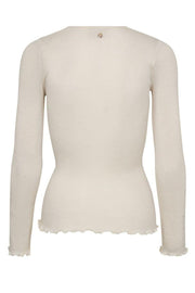 Elaine Seamless Silk O-LS Tee  | Ecru | T-shirt fra Mos Mosh
