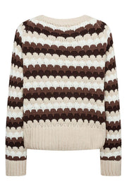 Nezzy Pullover 206304 | Moonbeam W. Coffee Bean | Strik fra Freequent