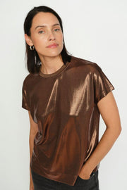 Nivola O-neck Metallic Tee | Bracken | T-shirt fra Mos Mosh