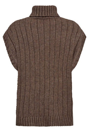 Row Oversize Cable Knit Vest 32222 | Walnut | Strik fra Co'couture