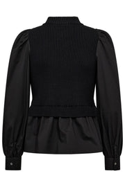 Elisabeth Mix Zip Knit 32192 | Black | Strik fra Co'couture