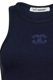 Sahara Embroidery Tank Top 33151 | Navy | T-Shirt fra Co'couture