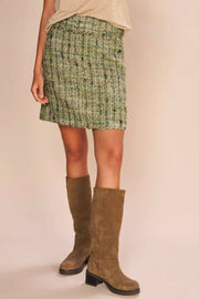 Vinna Boucle Skirt | Zephyr Green | Skirts fra Mos Mosh