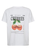 Lail O-SS Cherry Tee | White | T-Shirt fra Mos Mosh – nedsat