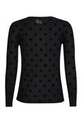 Mesh Ls Tshirt | Black Big Flock Dot | Bluse fra Liberté