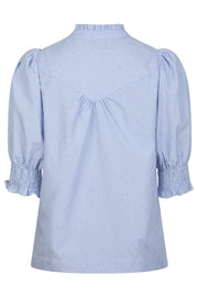 Diana Stripy Stone Blouse | Light Blue | Bluse fra Neo Noir