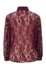 Lacy Ls Shirt | Bordeaux Lace | Skjorte fra Liberté