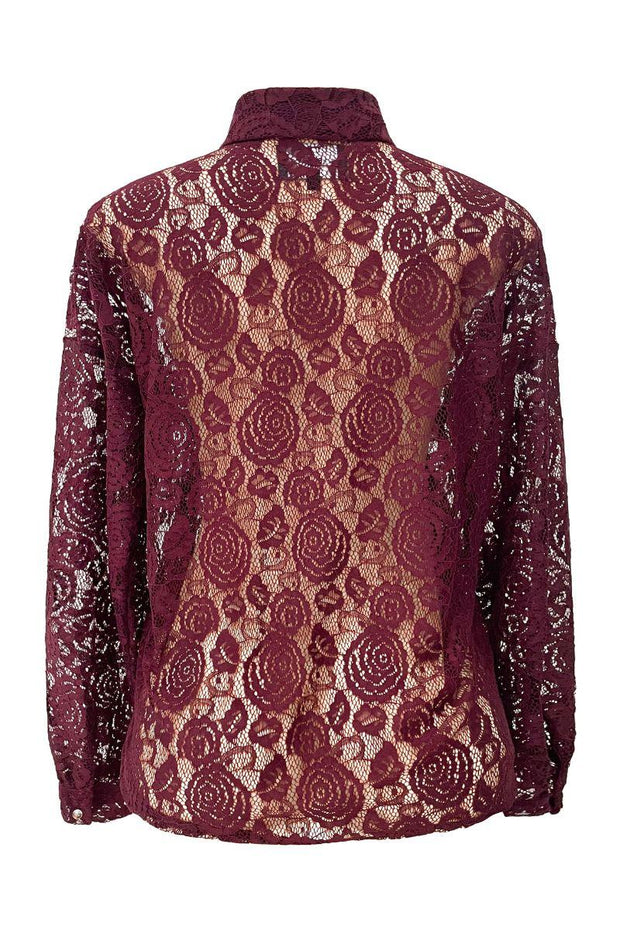 Lacy Ls Shirt | Bordeaux Lace | Skjorte fra Liberté