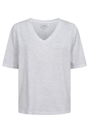 Ulla Ss Vneck Tshirt | White | T-Shirt fra Liberté