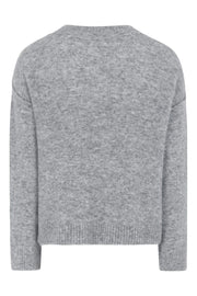 SRAllison V-Neck Knit | Medium Grey Melange | Strik fra Soft Rebels