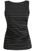 Alma Turn Top | Dark Grey Black Stripe | Vendbar top fra Liberté – nedsat
