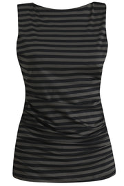 Alma Turn Top | Dark Grey Black Stripe | Vendbar top fra Liberté