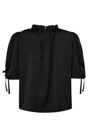 Adna Puff SS Blouse 35690 | Black | Top fra Co'couture