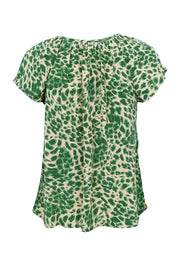 Luna Dana Blouse | Green Leo | Bluse fra Black Colour