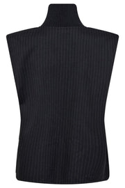 Ida Pin Stripe Top | Dark Grey | Top fra Co'couture