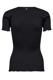 Elaine O-SS Seamless Silk Tee   | Black | T-shirt fra Mos Mosh