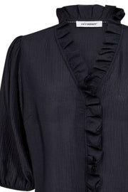 Anika Frill SS Shirt 35905 | Navy | Top fra Co'couture