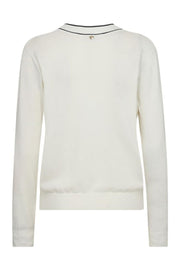 Relena Prep V-neck Knit  | Ecru | Strik fra Mos Mosh