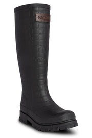 Le Croco Waterproof WL763 |  Black | Rubber Boots fra Woden