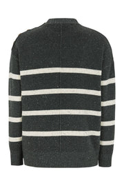 SREmerald Stripe Knit | Dark Grey Melange | Strik fra Soft Rebels