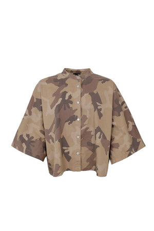 Ally Loose Shirt 41145 | Brown Camouflage | Black Colour