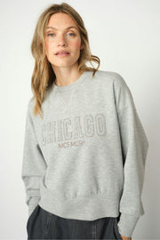 Renzi O-LS Sweatshirt | Grey Melange | Bluse fra Mos Mosh