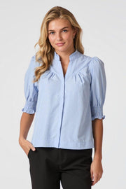 Diana B Stripe Stone Blouse | Light Blue | Bluse fra Neo Noir