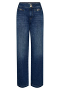 Candia Peach Jeans Long | Dark Blue | Jeans fra Mos Mosh